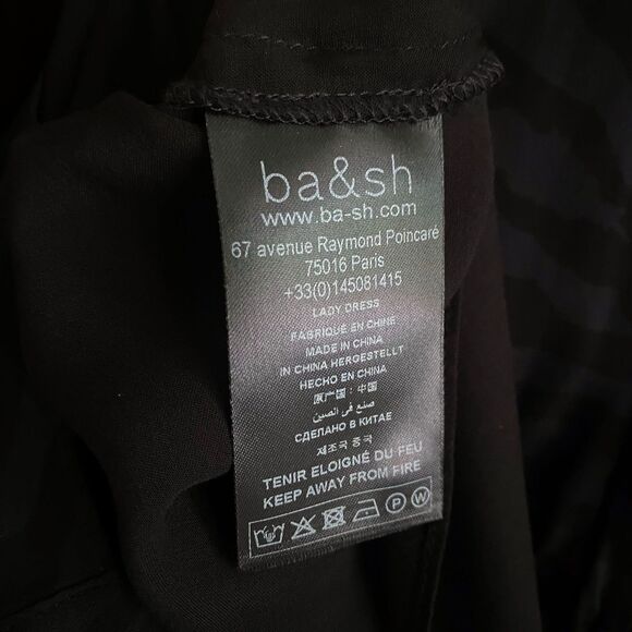 NWT ba&sh Robie Samie Subtle Zebra Print Midi Dress in Marine - Picture 6 of 11